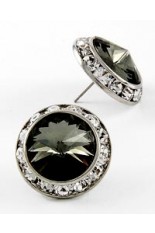 Horse Show Post Earrings -Black Diamond 3/4"