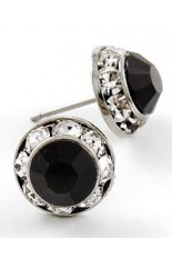 Horse Show Post Earrings -Jet Black 7/16"