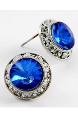 Horse Show Post Earrings - Sapphire Diamond 5/8"