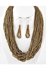 Necklace and Earring Set - Bronze Bead