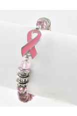 Bracelet - Stretch Survivor Ribbon with Beads