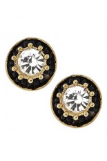 Horse Show Post Earrings - Gold Black Clear