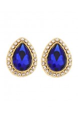 Horse Show Post Earrings - Gold Sapphire