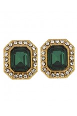 Horse Show Post Earrings -Emerald 5/8"