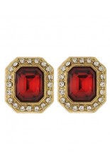 Horse Show Post Earrings -Red 5/8"