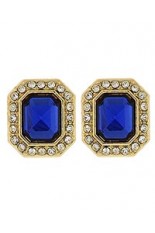 Horse Show Post Earrings -Sapphire 5/8"