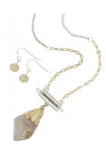 Necklace and Earring Set - Silver and Grey