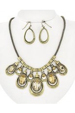 Necklace and Earring Set - Gold and Topaz
