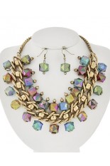 Necklace and Earring Set - Multi Color