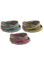 Wrap Bracelet - Silver and Round Beads