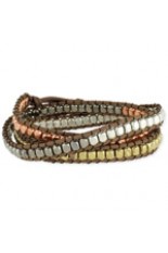 Wrap Bracelet - Silver Gold Copper