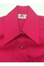 Miss Karla's Closet Snap Front Fitted Show Shirt - Hot Pink