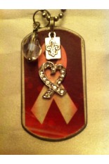 Kate Mesta Tag Necklace - Ribbon and Heart