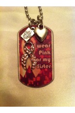 Kate Mesta Tag Necklace - Think Pink for My Sister