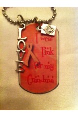 Kate Mesta Tag Necklace - Think Pink for My Grandmother