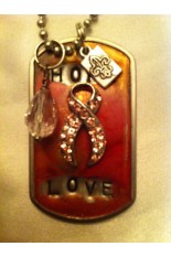 Kate Mesta Tag Necklace - Hope Ribbon and Love