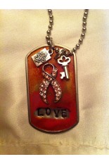 Kate Mesta Tag Necklace - Hope Ribbon and Love