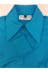 Miss Karla's Closet Fitted Show Shirt - Light Turquoise