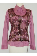 MKC Lace Vest - Pink/Brown