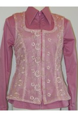MKC Lace Horse Show Vest - New Pink/Gold Thread