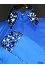 MKC Royal Fitted Show Shirt with Jewels and Pearls on Collar and Cuffs