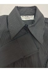 Miss Karla's Closet Striped Fitted Show Shirt - Gray and White