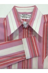 MKC Youth Fitted Show Shirt  - Thick Pink Stripe