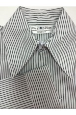 Miss Karla's Closet Striped Fitted Show Shirt - Grey Stripe