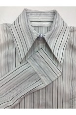Miss Karla's Closet Striped Fitted Show Shirt - Black Stripe