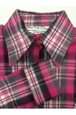 MKC Youth Fitted Show Shirt  - Pink Plaid