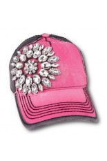 Olive and Pique Hat - Fuchsia and Charcoal