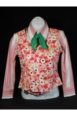 MKC YOUTH Horse Show Vest - White, Pink, Red, Green Floral