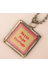 Faith, Hope, Courage Tag Necklace