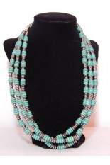 Necklace - Turquoise and Metallic Silver