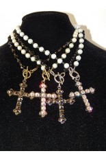Pearl Bead Cross Necklace