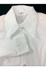Miss Karla's Closet Snap Front Fitted Show Shirt - White